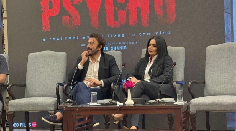 Meera and Shaan Shahid at the Psycho film press conference